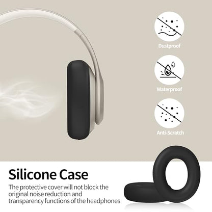 Silicone Case Compatible with Beats Studio Pro, Silicone Ear Pads Cover Protector Headband Cover, Anti-Scratch, Washable Protective Cover for Beats Studio Pro Ear Pads - Black - color: Black