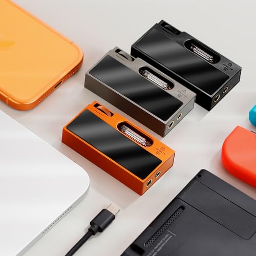 SHANLING UA7 Portable Headphone Amplifier USB DAC AMP Dongle with Dual JAN6418 Tubes, High-End Tube Flavoring Hi-Fi Sound, Support 768kHz/32bit DSD512, 577mW Output, 3.5mm+4.4mm Jack, Black