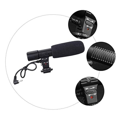 Hemoton Professional Interview Microphone for DSLR Cameras Wide Compatibility Stereo High-Sensitivity Recording Mic for Video Filmmaking and Live Streaming Voice Capture