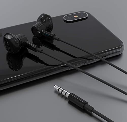 BENEWY in-Ear Headphones, 3.5mm Earphones Wired Earbuds with Microphone | Noise lsolating, High Definition, Pure Sound for iPhone, iPad,Smartphone, MP3 Players,Tablets Laptops and Other Audio Devices - color: Black