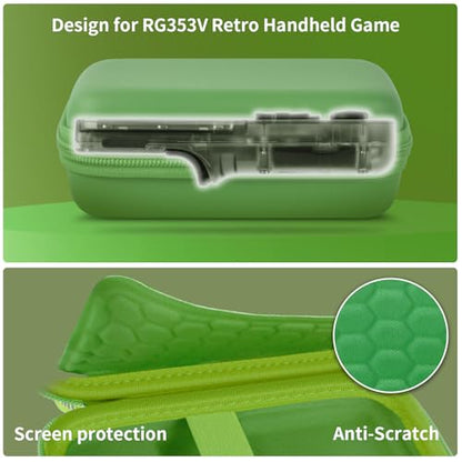 PAIYULE Travel Carrying Case for R36S RG353V RG353VS Handheld Game Console - color: Green, style: For R36s