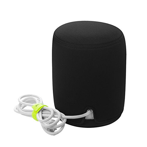 Neoprene Protective Cover Case with Silicone Anti-Slip Pad for Homepod Speaker-Black