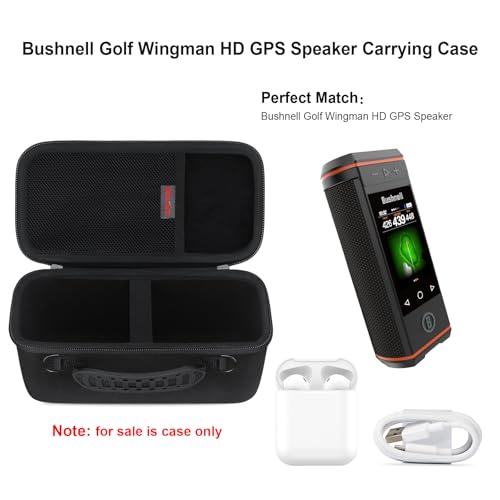 Elonbo Carrying Case for Bushnell Golf Wingman HD GPS Speaker, Black | Golf GPS Speaker and Handheld GPS Rangefinder Hard Travel Bag, with Mesh Pocket Handle Double Zipper, for Protective Storage - color: Black