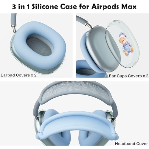 for AirPods Max Headphones Bear Ear Covers for AirPods Max 2 - color: Bear G/Blue