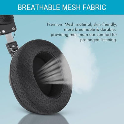 Replacement Ear Pads for Sony MDR 7506 V6 V7 MDR-CD900ST (Black) | Mesh Fabric MDR Headphones Earpad Cushions with Memory Foam
