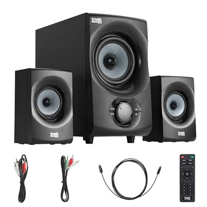 Acoustic Audio by Goldwood Bluetooth 2.1 Speaker System 2.1-Channel Home Theater Speaker System, with Optical/Aux/USB/SD Inputs Black (AA2172) - color: Grey