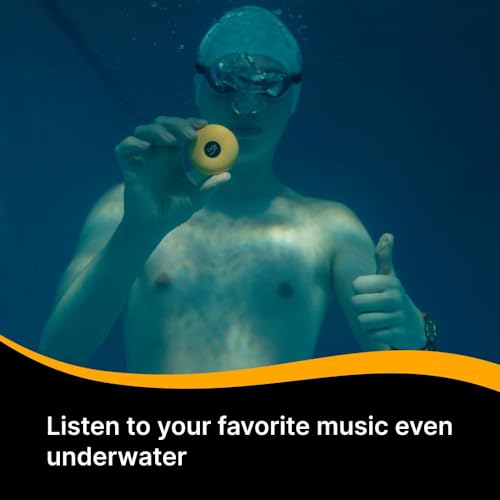 Music 2-in-1 Bundle: Open-Ear Underwater Music Player for Swimmers with Anti-Fog Swimming Goggles - color: Yellow