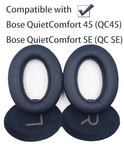 QC45 Replacement Ear Pads are Compatible with Bose QuietComfort 45 (QC45)/QuietComfort SE (QC SE) Headphones. Akkiv Earpads Cushions with Protein Leather and Memory Foam (Deep Sea Blue) - color: Deep Sea Blue