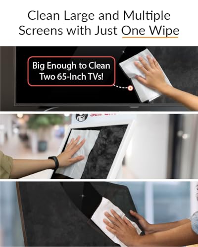 iCloth 70% Isopropyl Alcohol XL Screen and Electronics Wipes, Lint-Free, Streak-Free, Fast-Drying, Removes Dust and Fingerprints (200 Wipes) - size: XL Wipes – 9x12 in / 23x30 cm