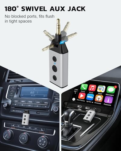1Mii B04 Bluetooth 5.4 Car Adapter, AUX Bluetooth Receiver for Home Stereo