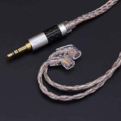 Linsoul Tripowin Jelly 16-Core Hybrid Mixed Conductor IEM Upgrade Cable | 21 Wires Per Core, OCC+Alloy Copper Graphene+OCC Mixed, Braided Wire for Audiophile Musician, 3.5mm, Recessed 2pin - size: Recessed 2-Pin, style: 3.5mm