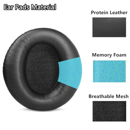 Ear Pads Ear Cushions Replacement Compatible with MOVSSOU E7 Active Noise Cancelling Headphone Protein Leather Earpads