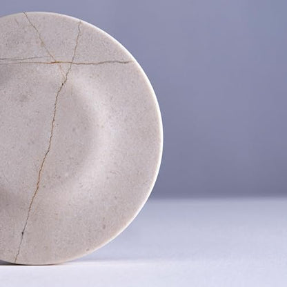 Einova Classic Stone – Marble Wireless Charging Pad Designed in Italy, Integrated 6 ft USB-C Cable, Smartphones, Wireless Earbuds, Smartwatches – Cream Marble - color: Cream marble – Classic Stone