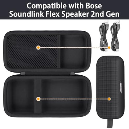 Case for Bose SoundLink Flex 2nd Gen/SoundLink Flex Bluetooth Speaker | Protective Storage Box, Portable Carrying Box, Smooth Zipper, Zippered Closure, Travel-ready, Black Case - color: Black
