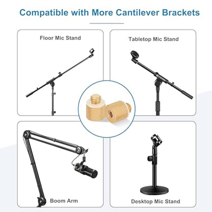 2 Pack Camera Screw Adapter, 3/8"-16 Male to 1/4"-20 Female Screw Thread Adapter Set for Tripod Stand, Microphone Stand, Mic Mount, and Camera Monitor (Brass)