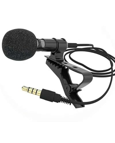 3.5mm Lavalier Lapel Clip-on Omnidirectional Microphone, Hands-Free Mic for Phone, Camera - color: Black, size: 1-Pack
