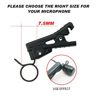 ABS Plastic Lavalier Microphone Tie Clip for All Kinds of Omnidirectional Condenser Microphone for Sony UWP, Saramonic, Sennheiser, Boya,Shure Lavalier Lapel Microphone, Pack of 2 (7.5mm) - size: 7.5mm