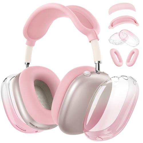 Silicone Case Cover for AirPods Max 2/AirPods Max Headphones, Gradient Pink - color: Pink-TMJB