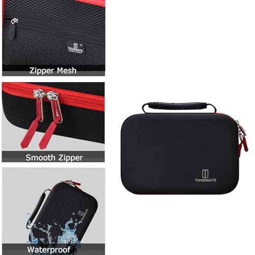 Tourmate Hard Storage Case Compatible for YAMAHA MG06X/MG06 6-Input/AG03/AG03 MK 2/AG06MK 2 Stereo Mixer, Protective Hard Shell Carrying Bag(CASE ONLY) (Black+Red) - color: Red Zipper