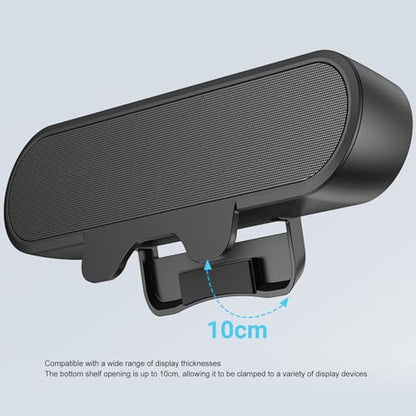HERCHR Computer Speaker, 10W Mini Sound Bar High Definition Stereo Loud Sound Volume Control USB Wired Easily Clamps Display Desktop PC Speaker for Audio