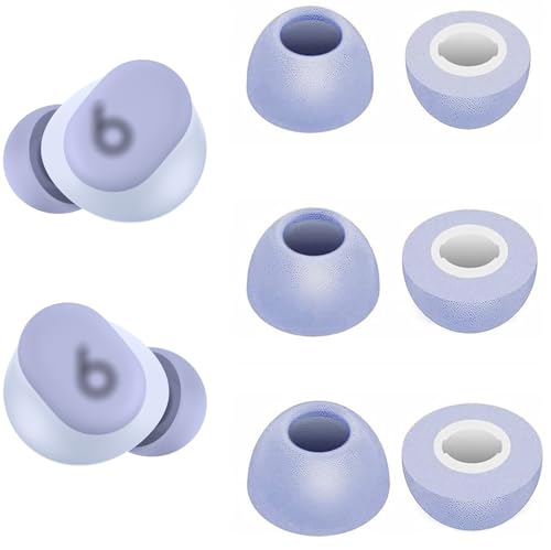 Replacement Memory Foam Tips Foam Sleeves Earbuds Tips Compatible with Beats Solo Buds, [Noise Cancelling] 6PCS 3Pairs S/M/L Purple 2143PP - color: Purple