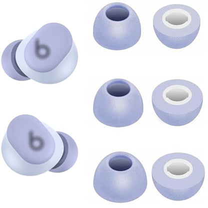 Replacement Memory Foam Tips Foam Sleeves Earbuds Tips Compatible with Beats Solo Buds, [Noise Cancelling] 6PCS 3Pairs S/M/L Purple 2143PP - color: Purple