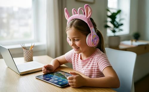 Disney Stitch Angel Bluetooth Headphones for Kids, Wireless Headphones - color: Angel