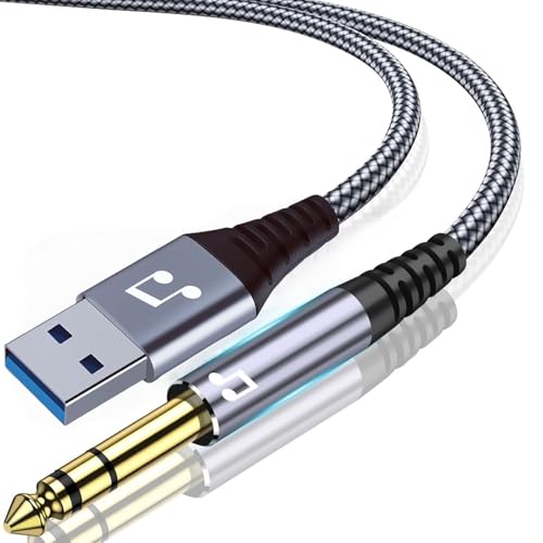 USB to 1/4 inch TRS Audio Stereo Cable 6.6FT,USB-A to 6.35mm Quarter inch Aux Jack Stereo Audio Cable for PC, Laptop, Amplifier, Mixer, Home Theater, Speaker ect - size: 6.6FT, style: USB to 1/4 TRS Audio Cable