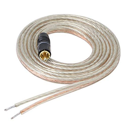 RCA Speaker Wire Pigtail Bare Cable RCA Plug Open End Subwoofer Wire-2 M