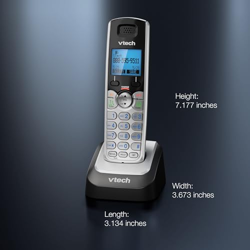 VTech 4-Handset 2-Line Cordless Phone for Small Business or Home with Answering System and Mailbox on Each Line, Caller ID/Call Waiting, Conference Call | DS6151 with 4 Handsets Bundle (Black/Silver) - size: 4 Handsets