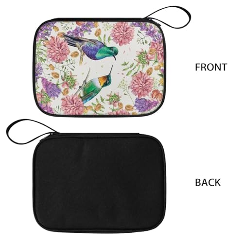 Watch Band Storage Bag with Handle Stain Resistant Carrying Case for Smartwatch, Apple Watch, Watch Band Pin and Other Watch Band Accessories, Bird Pink Flower - color: Bird Pink Flower