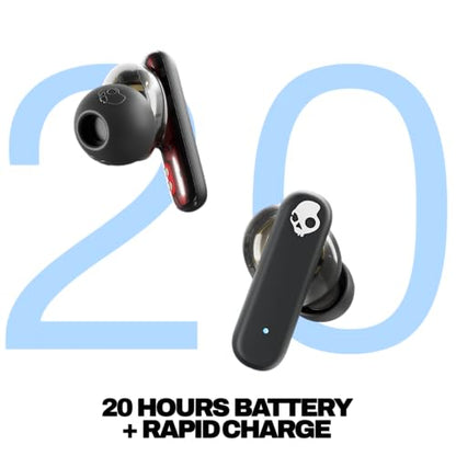 Skullcandy Smokin’ Buds Wireless Noise Isolating Earbuds - Midnight Smoke | In-Ear Fit, Bluetooth, 20 Hours Battery, IPX4 Sweat and Water Resistant, Microphone for iPhone Android, Commuting, Studying - color: Midnight Smoke