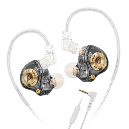 Qkz Ak6 Lucky in Ear Monitor, HiFi Wired Earbuds, Tunable Sound Wired Headphones Gaming Earbuds with 3-Level Adjusting Switch, Detachable Cable for Music Gaming Video Calling (Black) - color: Black