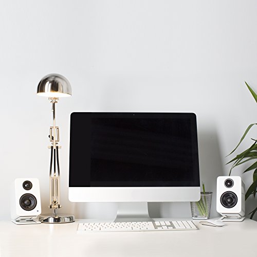 Kanto YU2GW PC Gaming Desktop Speakers | 3" Composite Drivers | 3/4" Silk Dome Tweeter | Class D Amplifier | 100 Watts | Built-in USB DAC | Subwoofer Output | Pair | Gloss White - color: Gloss White