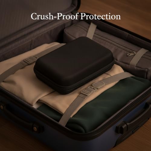 Quick-Access Hard Shell Headphone Case, Compact EVA Travel Pouch for Over-Ear Audio Gear, Durable 900D Exterior with Zipper