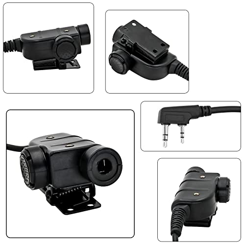 Tactical U94 PTT 2Pin, Push to Talk for UV-5R Series | Civilian Connector for COMTA Headset,Clothing Clip Design,Lightweight Cable - style: SY