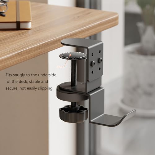 Under Desk Clamp On Rotatable Headphone Holder Rotatable Headphone Stand for Backpacks Hat Not Required Drilling