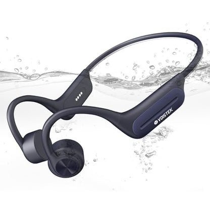 Voistek Bone Conduction Headphones with 32GB MP3 Player, IP68 Waterproof | Open-ear waterproof bone conduction headphones with 32GB MP3 player for running, cycling, swimming and phone-free workouts