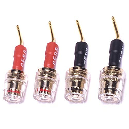 CNCESS CESS-162 Pin Banana Plug to 4mm Female Banana Jack/Speaker Wire, 4 Pack (Screw-Type to 4mm) - style: Screw-type to 4mm