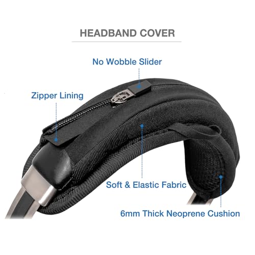 Headband Cushion Cover Compatible with Skullcandy Hesh Evo, Hesh ANC, Crusher ANC 2, Crusher Evo, Riff 2, Icon ANC Wireless Headphone, 6mm Thick Cushion, No Wobble Zipper Slider, Hanging Loop