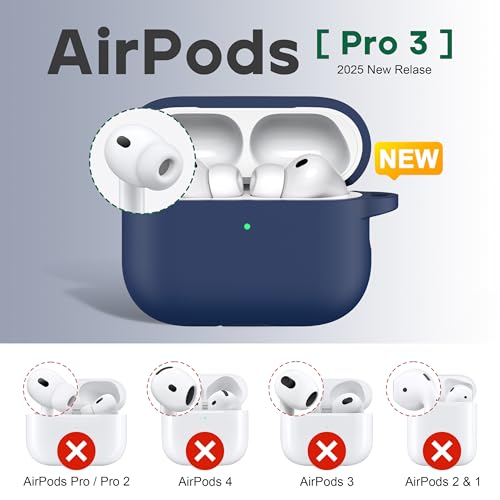 for AirPods 2nd/1st Case Silicone Cover, Midnight Blue | Compatible with Apple AirPods 2nd/1st (2019/2016) Generation with Keychain & Cleaner Kit, Wireless Charging Compatible - color: Midnight Blue