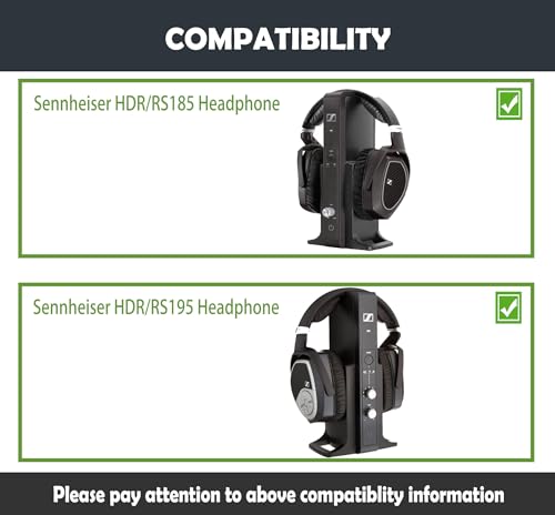 Premium Headband Replacement Cushions Compatible with Sennheiser HDR185/RS185,HDR195/RS195 Headphones (2 Pack) Headband with Softer Protein Leather/Memory Foam