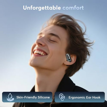 168 Languages AI Translation Earbuds, Bluetooth 6.1 Headphones Translator, 4-in-1 Smart Mode Touch Screen Real-Time Earphones Fit for Travel Business Learning (Charcoal Black) - color: Charcoal Black