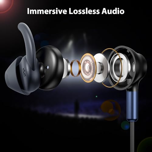 ACAGET USB Earbuds with Mic for PC Laptop 7.5FT Wired Meeting Mute Headsets | USB Computer Headphones Wired Headsets for Office School Desktop Student HiFi Noise Isolation In Ear Corded Gaming Earphones