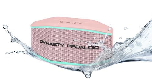 DYNASTY PROAUDIO SB-108 Portable Bluetooth Speaker, IPX7 Waterproof Bluetooth 5.3 with Deep Bass, Stereo Pairing, AUX/TF, Long Battery — Small Outdoor Speaker for Camping, Shower & Travel (Pink) - color: Pink