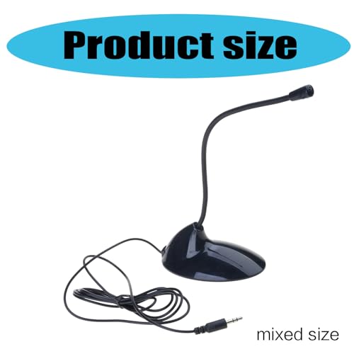 Plug and Play Omnidirectional Computer Microphone, Desktop Condenser Mic with 3.5mm for Laptop Video Conferencing Gaming