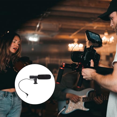 Homoyoyo Professional Camera Microphone with Stereo Plug for DSLR and Smartphone High-Sensitivity Interview Mic for Photography Vlogging and Digital Video Recording