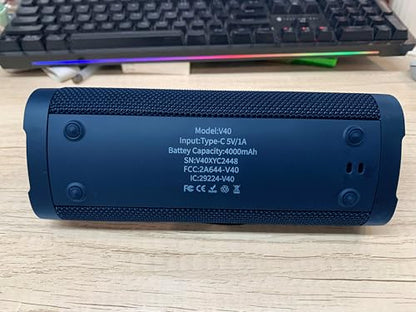 Vanzon Bluetooth Speakers V40 Portable Wireless Speaker V5.0 with 24W Loud Stereo Sound, TWS, 24H Playtime & IPX7 Waterproof, Suitable for Travel, Home&Outdoors - Blue (HIJ) - color: Blue