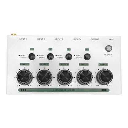 GOTOTOP 4 Channel Headphone Amplifier, Iron Casing Headphone Splitter with 4 Gold Plated Jacks and Individual Volume Control, USB Powered Audio Mixer for Studio Recording Podcast DJ