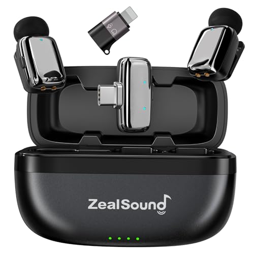 ZealSound Mini Wireless Lavalier Microphone for iPhone, iPad & Android - color: Silver